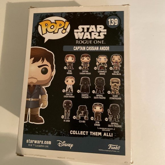 Funko Pop # 139 Captain Cassian Andor Star Wars Bobble Head - Picture 4 of 4
